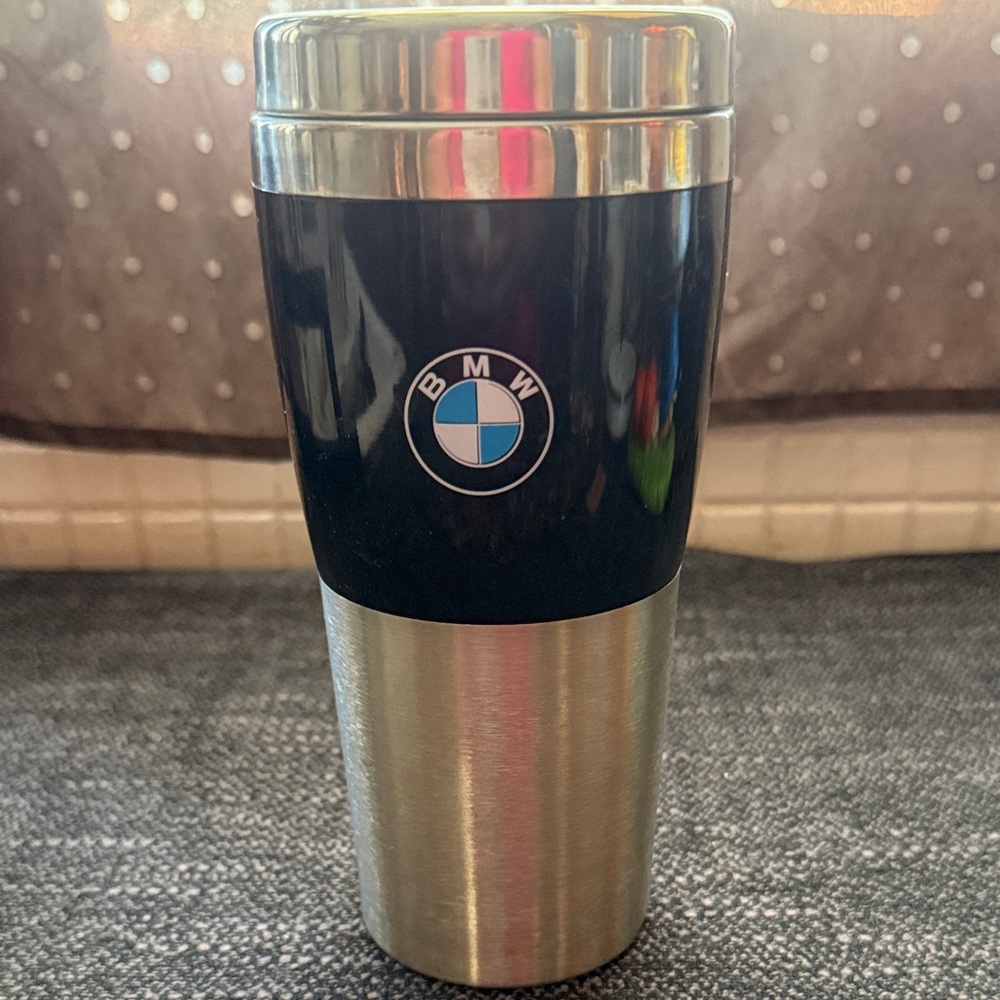 BMW Black and Silver Travel Tumbler